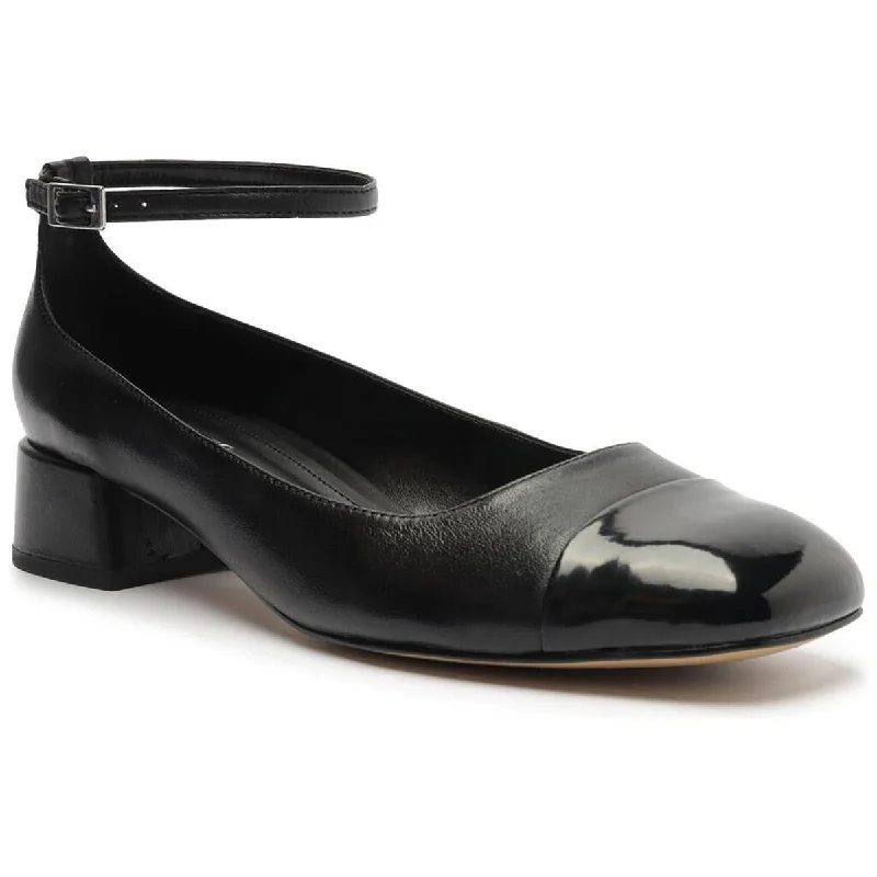 Arezzo Womens Chloe Low Block Leather Slip On Block Heels