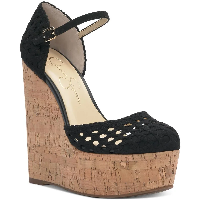 Jessica Simpson Womens Cork Ankle Strap Platform Heels