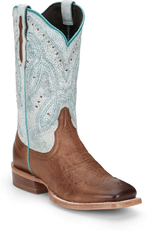 Tony Lama Womens Gabriella Gold/Tan Leather Cowboy Boots